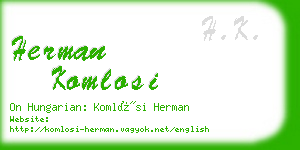 herman komlosi business card